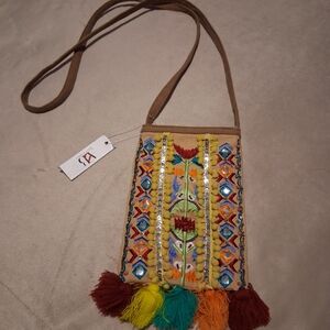Colorful Embroidered Crossbody Bag